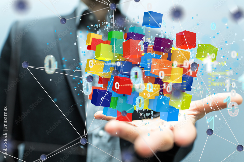Leinwandbilder internet infrastructure concept. abstract technology background. 3d rendering.