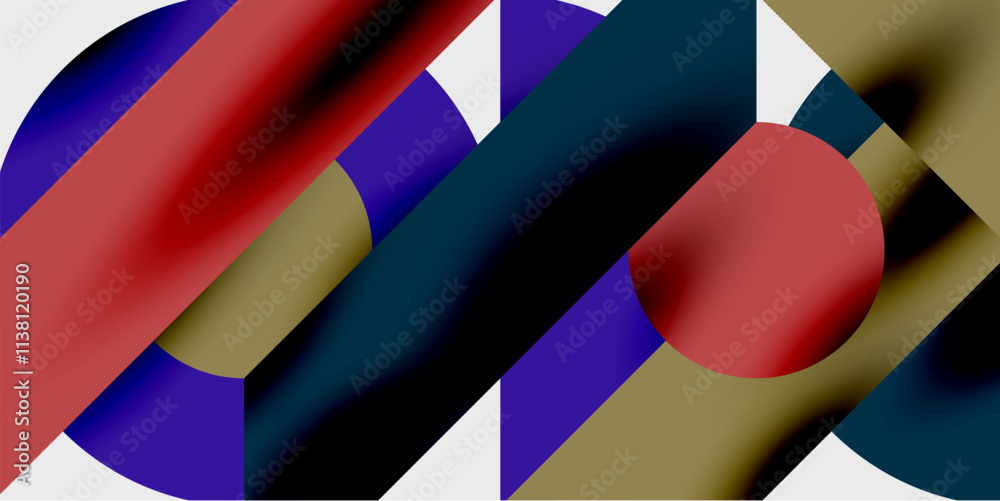 Poster Vibrant abstract background circles with smooth gradients, creating a dynamic and modern design. Ideal for creative, tech, or contemporary-themed projects