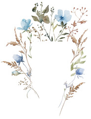 Watercolor winter frame