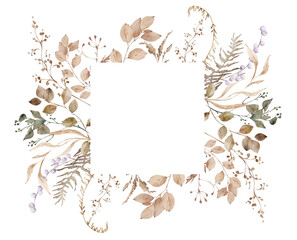 Watercolor winter frame