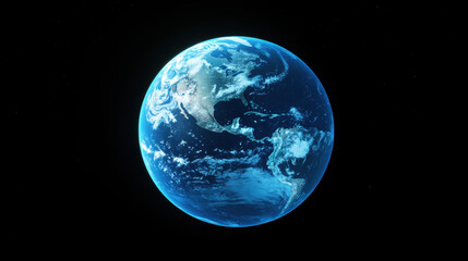 Fototapeta premium Earth viewed from space, showcasing vibrant blue oceans and landmasses, symbolizing our planet beauty and fragility