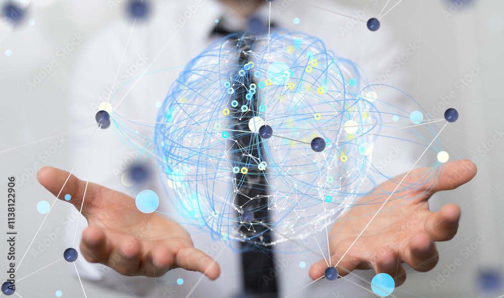 Poster  Digital Network and data concept.