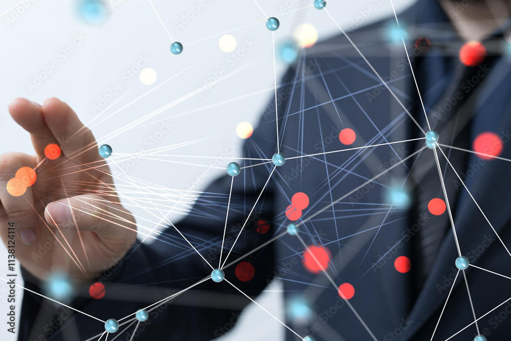 Aufkleber conference digital network and data concept 3d