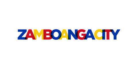 Zamboanga City in the Philippines emblem. The design features a geometric style, vector illustration with bold typography in a modern font. The graphic slogan lettering.