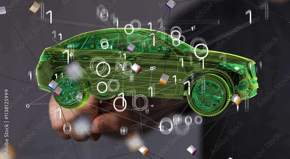 Poster driverless autonomous vehicle with lidar technology