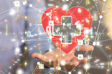 digital medical futuristic interface 3D rendering
