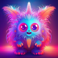 Obraz premium Cute fluffy monster