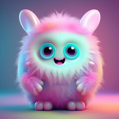Obraz premium Cute fluffy monster