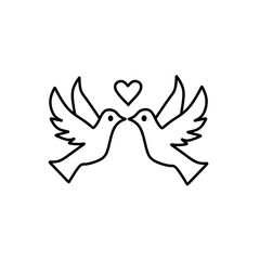 Obraz premium dove of peace and love icon