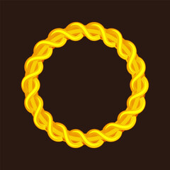 Celtic golden frame. Round Celtic vector braided frame design, Irish traditional border perfect for greeting card ,invitation or for your icons