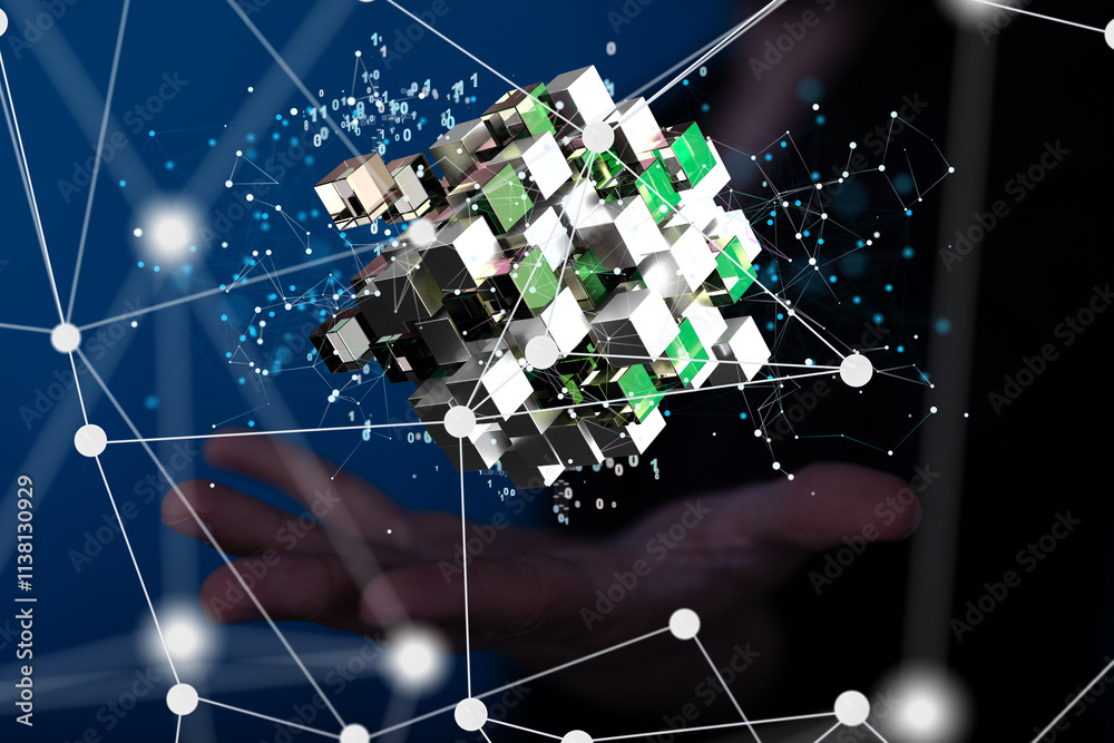 Poster Cloud computing concept.Abstract cloud connection technology background.