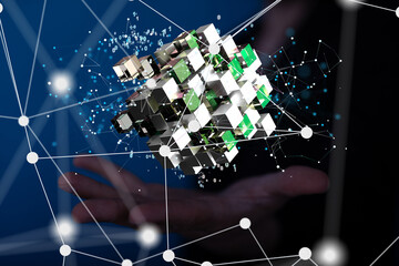 Cloud computing concept.Abstract cloud connection technology background.