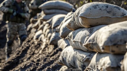 The soldiers fortified their position by reinforcing the barricades with sandbags