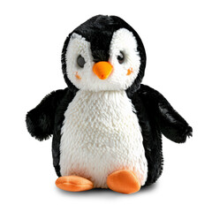 Stuffed penguin toys isolated on a white background. 