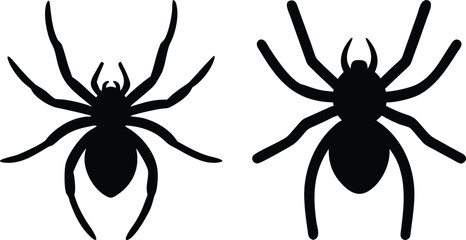 Spider icon and logo silhouette set vector art and using black color illustration design