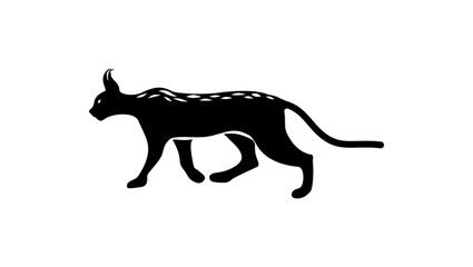 caracal emblem, black isolated silhouette