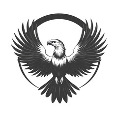 Fototapeta premium Majestic eagle with wings spread in a circle.