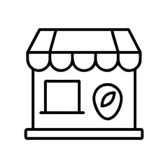 coffee shop icon icon, small business line art, business icon - simple black line art icon of coffee shop icon, for small business celebrations. business vector art.