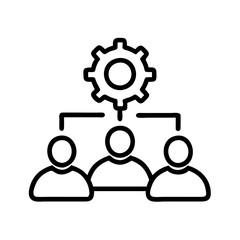 employee team icon icon, small business line art, business icon - simple black line art icon of employee team icon, for small business celebrations. business vector art.