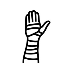 cast on arm fracture line icon vector. cast on arm fracture sign. isolated contour symbol black illustration