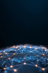 Obraz premium Futuristic Digital Network Abstract Aerial View of Illuminated Pathways