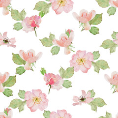 watercolor blossom pink old rose clair martin english rose flower bouquet seamless pattern