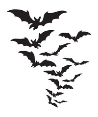 Halloween bat collection,halloween bat element, bat flock halloween element, vector black bat,