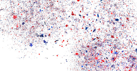  Red Blue White Stars Confetti Overlay