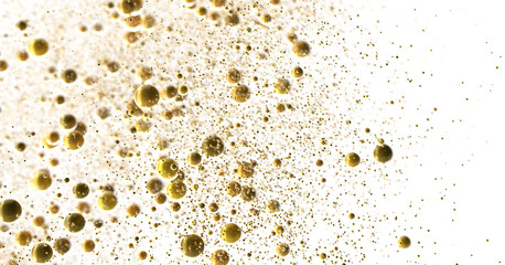 Euphoric Eruption: Magnificent 3D Illustration Showcasing Bursting gold Confetti