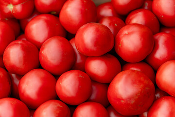 Bunch of fresh red tomatoes background.