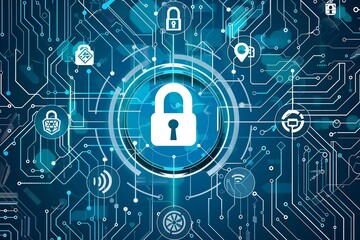 Shields, Keyholes, and Network Designs as Symbols of Comprehensive Cyber Defense,総合的なサイバー防御の象徴としての盾、鍵穴、ネットワークデザイン.Generative AI