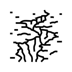 fractured earth fracture line icon vector. fractured earth fracture sign. isolated contour symbol black illustration