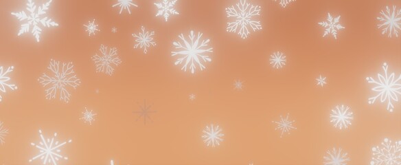 Snowflakes Falling on an Orange Background