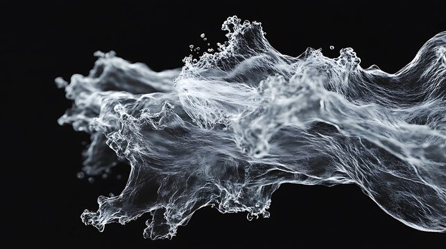 Generative AI forming fluid digital art from random data streams 