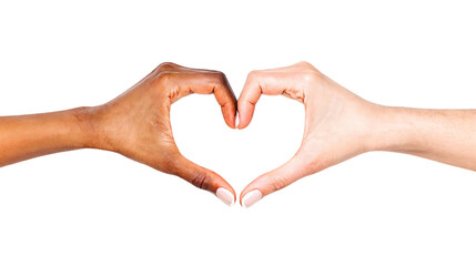 two hands forming heart shape isolated on transparent background symbolizing love and unity  
