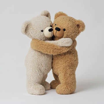 recommend clip art: white and brown teddy bear hugs
