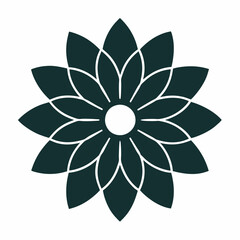 Colorful flat flower mandala design silhouette, Single mandala art vector, Vector of single flower mandala, Vector illustration