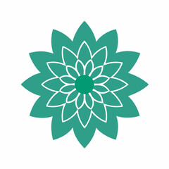 Colorful flat flower mandala design silhouette, Single mandala art vector, Vector of single flower mandala, Vector illustration