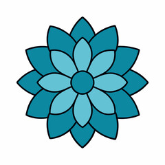 Colorful flat flower mandala design silhouette, Single mandala art vector, Vector of single flower mandala, Vector illustration