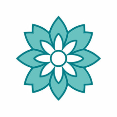 Colorful flat flower mandala design silhouette, Single mandala art vector, Vector of single flower mandala, Vector illustration