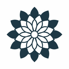 Colorful flat flower mandala design silhouette, Single mandala art vector, Vector of single flower mandala, Vector illustration