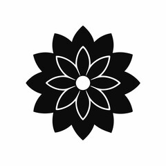 Colorful flat flower mandala design silhouette, Single mandala art vector, Vector of single flower mandala, Vector illustration