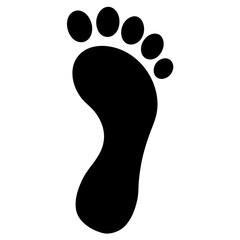 Human footprint silhouette, Single footprint art vector, Vector of single Human footprint, Vector illustration