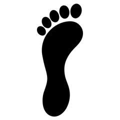 Human footprint silhouette, Single footprint art vector, Vector of single Human footprint, Vector illustration