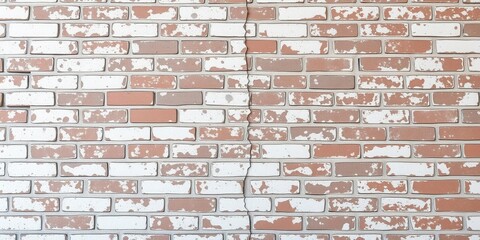 White grunge brick wall with paint peeling off, rough textured background, grunge, weathered, antique