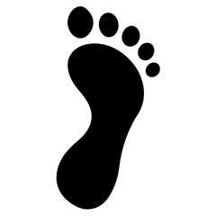 Human footprint silhouette, Single footprint art vector, Vector of single Human footprint, Vector illustration