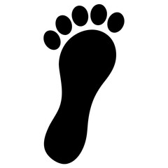 Human footprint silhouette, Single footprint art vector, Vector of single Human footprint, Vector illustration