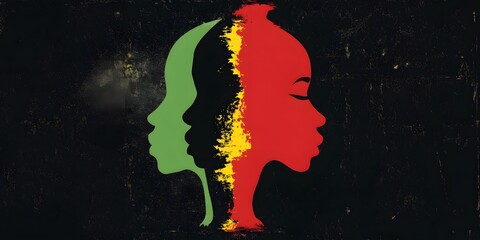 Black history month. Background with strokes of red, yellow, green paint. Racial equality and justice	