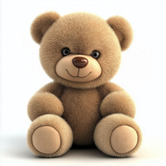 Obraz premium brown plush bear isolated on white background