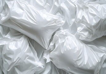 Obraz premium White Plastic Bags Crumpled Texture Background